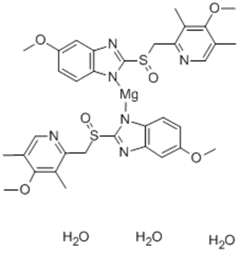 Magnesium,bis[6-methoxy-2-[(S)-[(4-methoxy-3,5-dimethyl-2-pyridinyl)methyl]sulfinyl-kO]-1H-benzimidazolato-kN3]-, hydrate (1:3),( 57251205,T-4)- CAS 217087-09-7