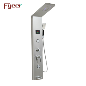 Fyeer Anti-Fingerprint LED Shower Panel with Temperature Display