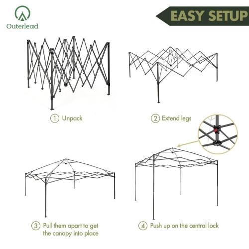 retractable tent Outerlead 10`x20` Heavy-Duty Pop-Up Canopy & Instant Shelter Factory