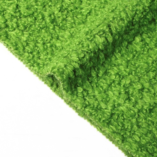 Vải pha trộn len Boucle vòng lớn màu xanh nhạt