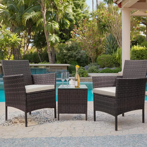 PE Rattan Steel Chair Aluminum Frame for Garden