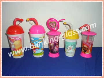 plastic straw cup with lid - 650ml