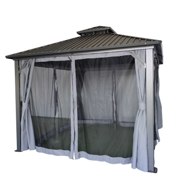 Gazebo Atas Keras dengan Bingkai Aluminium Bersalut Zink