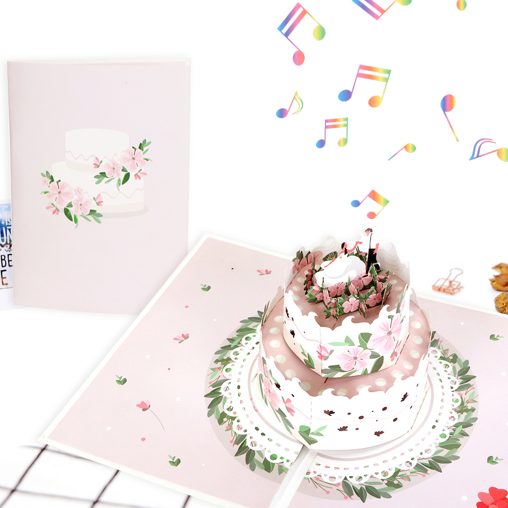 Interactive Wedding Cake Card