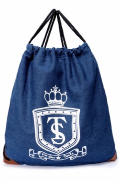 Customized Logo Drawstring Bucket Bag Travel Shopping Storage bag Two colors