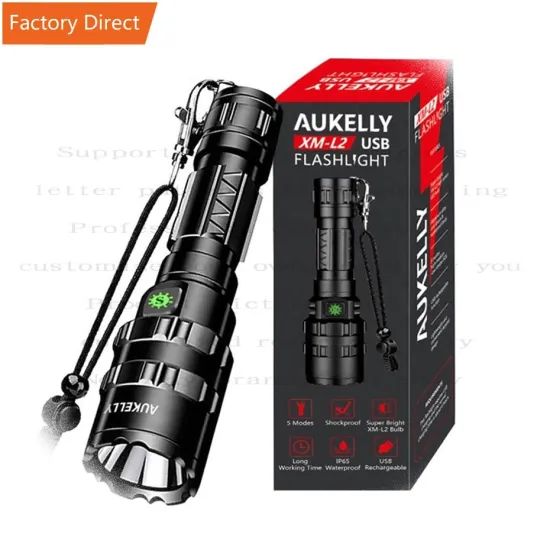 1000 Lumens Rechargeable Tactical Flashlight - Zoomable Security LED Weapon Light