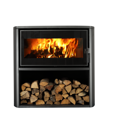 Modern Freestanding Indoor Gas Fireplace: Wood Burning Stove as Room Heater with Fire Surrounds