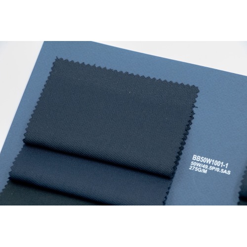 Black Worsted 50% Wool Fabric