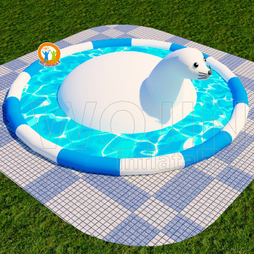 2024 New Seal Snowman Unicorn Round Inflatable Swimming Pool for Kids