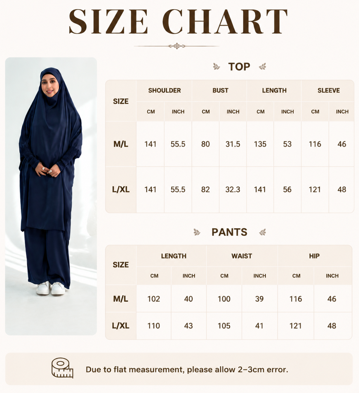 Velvet Satin Prayer Abaya Two Piece Wide Leg Pants Set Front View