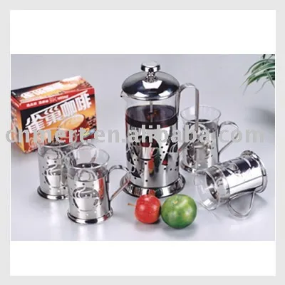 French presses coffee maker & pot set 18/8 stainless steel plunger
