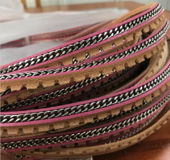 Metal Chain Leather Welt