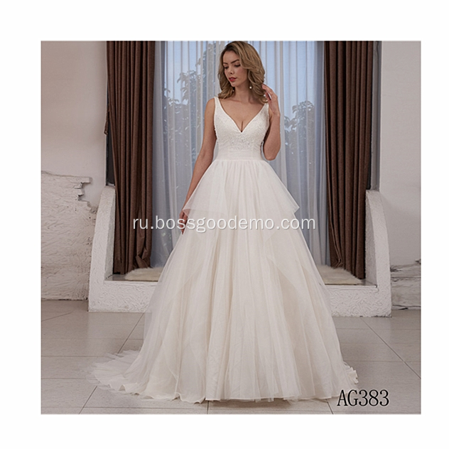 Бальное платье от плеча с длинным рукавом кружевное белое свадебное платье свадебного платья