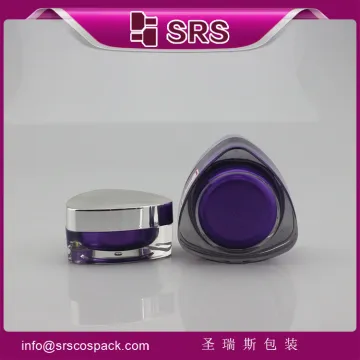 SRS free sample acrylic triangle shape plastic jars for cosmetics