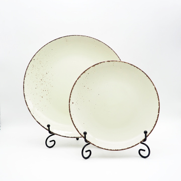 Оптовая керамическая салатная тарелка для пищевой посуды для ручной нарисованной набор