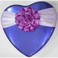 Purple Chocolate Tin Box with Flower Decoration