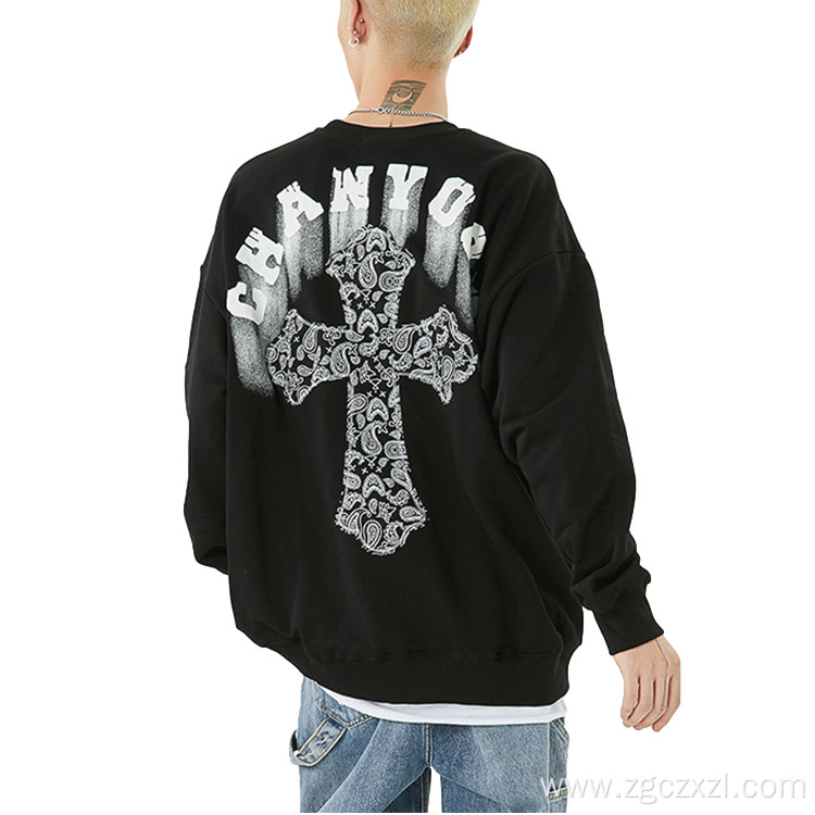 Fashion Men's Retro Alphabet Floral Sweater Autumn