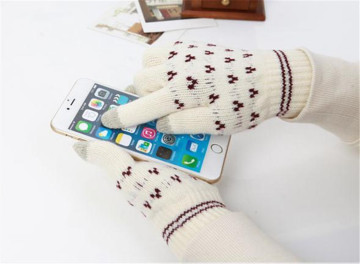 knitted winter touchscreen glove for adult