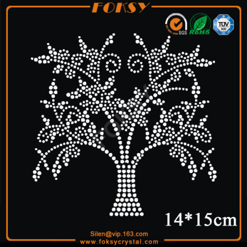 Customized White tree hotfix rhinestone transfers