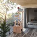 Artificial Wood Eco-friendly Classic Cat Tree Modern Indoor Scratching Tower Pet Furniture Durable Stylish Cat Climbing Solution