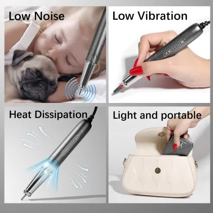 Prompt Sound Portable Nail Master: YOKEFELLOW Brushless Nail Drill 40000rpm Efile Nail Drill