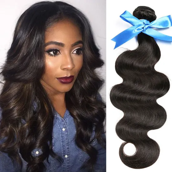 Brazilian Body Wave Human Hair Weave Bundles Natural Black 100% Human Hair Extension