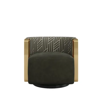 Italian Luxury Frosted Leather Rotating Armchair