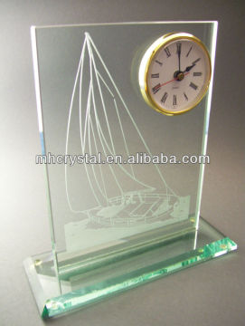 Engraved Glass Clock trophy MH-J0571