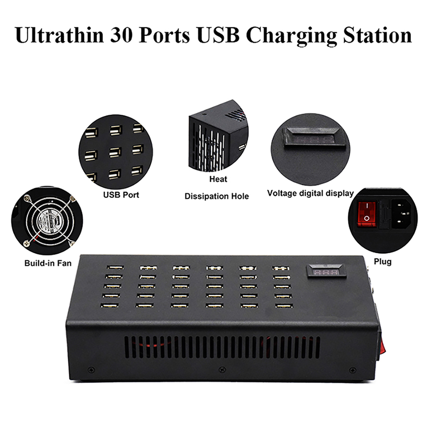 Estação de carregamento USB portuária multi 30 porta