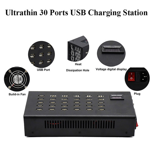 Estación de carga USB de múltiples 30 puertos