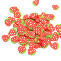 Hot Selling 10MM  Slice Polymer Caly Red Strawberry Shape Fruit Spinkles For Diy Handmade Nail Art And Slime Parts