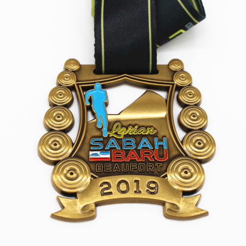 Luxury gold running race metal medal