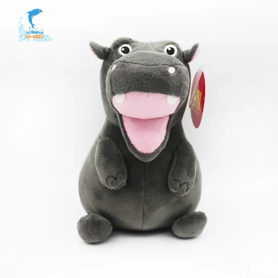 Custom Shape Hippo Plush Toy Stuffed Animal With Learning Multifunction Customization