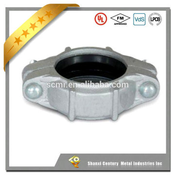 FM UL approved ductile iron groove flexible coupling for fire fighting