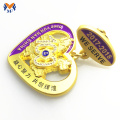 Decoration Gold Heart Diamond Badge