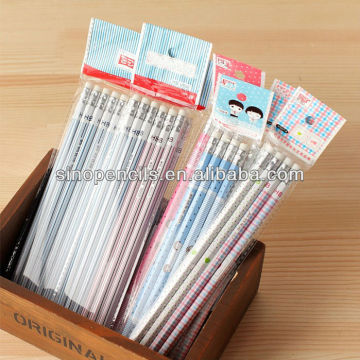 BSCI factory school pencil with eraser topper