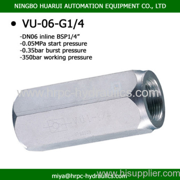 Female Thread Bsp1/4 Inch High Pressure Hydraulic Operated Check Valve Steel Non-return Valve 