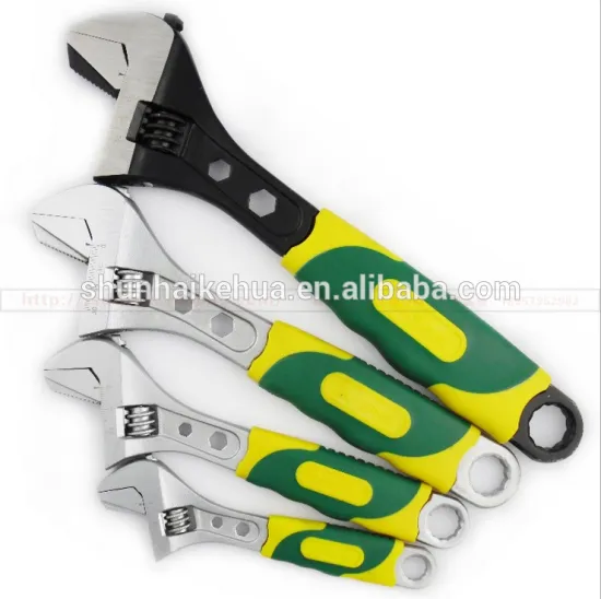 Various Sizes of adjustable plastic handle monkey wrench