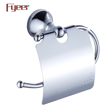 Fyeer Solid Brass Chrome Bathroom Accessory Toilet Roll Paper Holder
