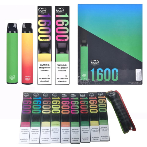 퍼프 XXL 일회용 vape 펜 인기있는 1600puffs e-lique