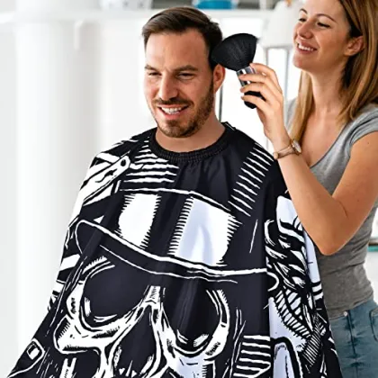 Vinnie New Wholesale Barber Cape Custom Logo Designs Black Soft Hairdressing Cape for Men