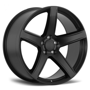 WHEELSHOME Model 2205: 22x9.5j Black Alloys for Dodge - Five Spoke Design, 5-115 Pattern