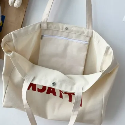 Minimalist Durable Fashion Large Custom Canvas Shopping Bag