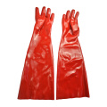 Red PVC coated gloves smooth finish 60cm