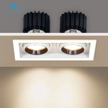 15W COB Recessed Dimmable Double Head LED Grill Downlight Anti-Glare Spot Light