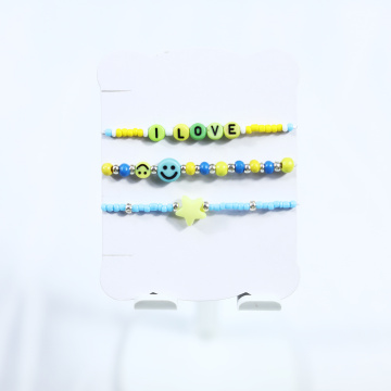 Cadeau de bracelet d&#39;amour vert bleu