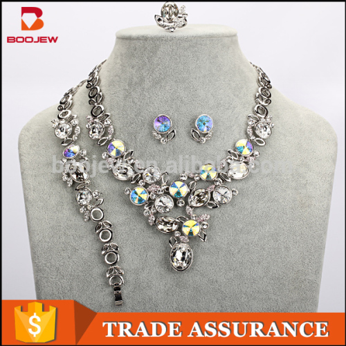 Cheap crystal pakistani gold sets lead and nickel safe alloy wedding Long chain jewelry set bridal jewelry sets
