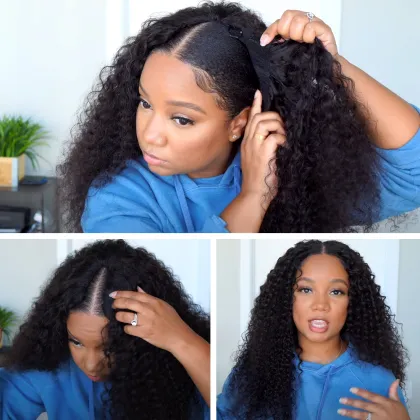 GS Wholesale V Part Curly Raw Burmese Glueless Brazilian Wig for Black Women