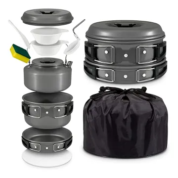 Non-Stick Cooking Equipment Lightweight Fast-heating Portable Outdoor Cookware Pots Tableware Utensil camping cookware set
