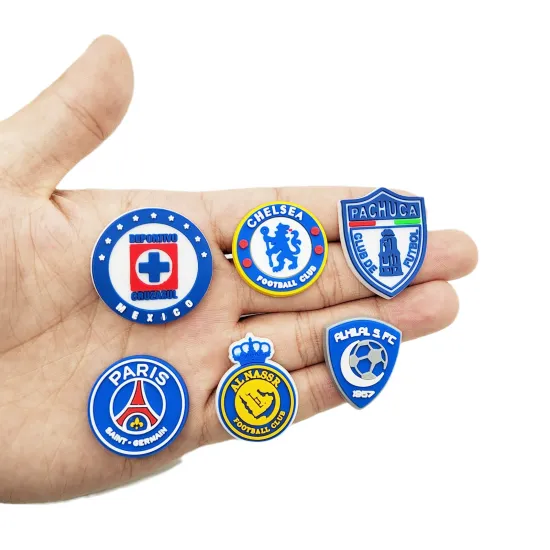 Wholesale PVC Shoes Charm with Football Team Logo for Garden Shoes and Party Decor
